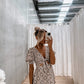 Florence Dress - Olive/Cream Geo