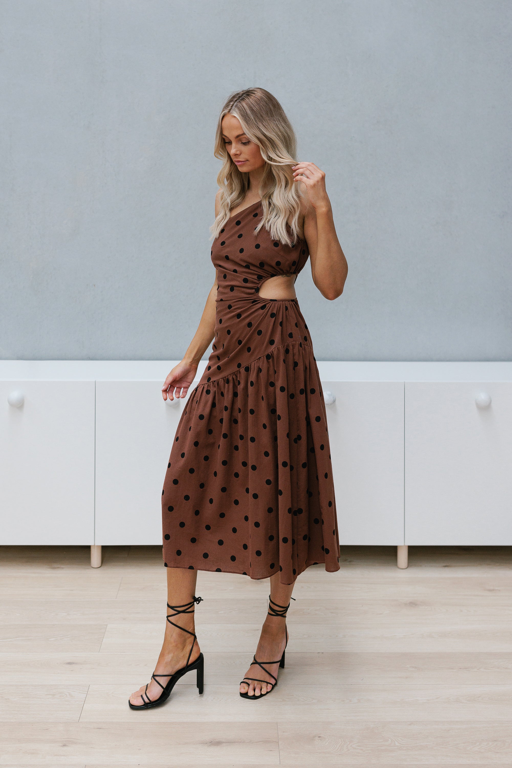 Coco Dress - Choc/Black Spot