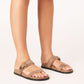 Yasna Slides - Fawn Suede