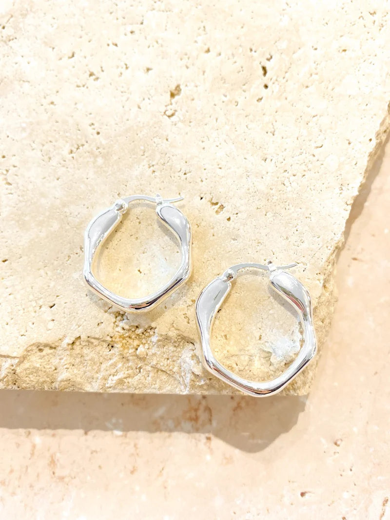 Willow Hoop Earrings Silver