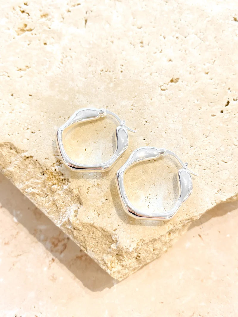 Willow Hoop Earrings Silver