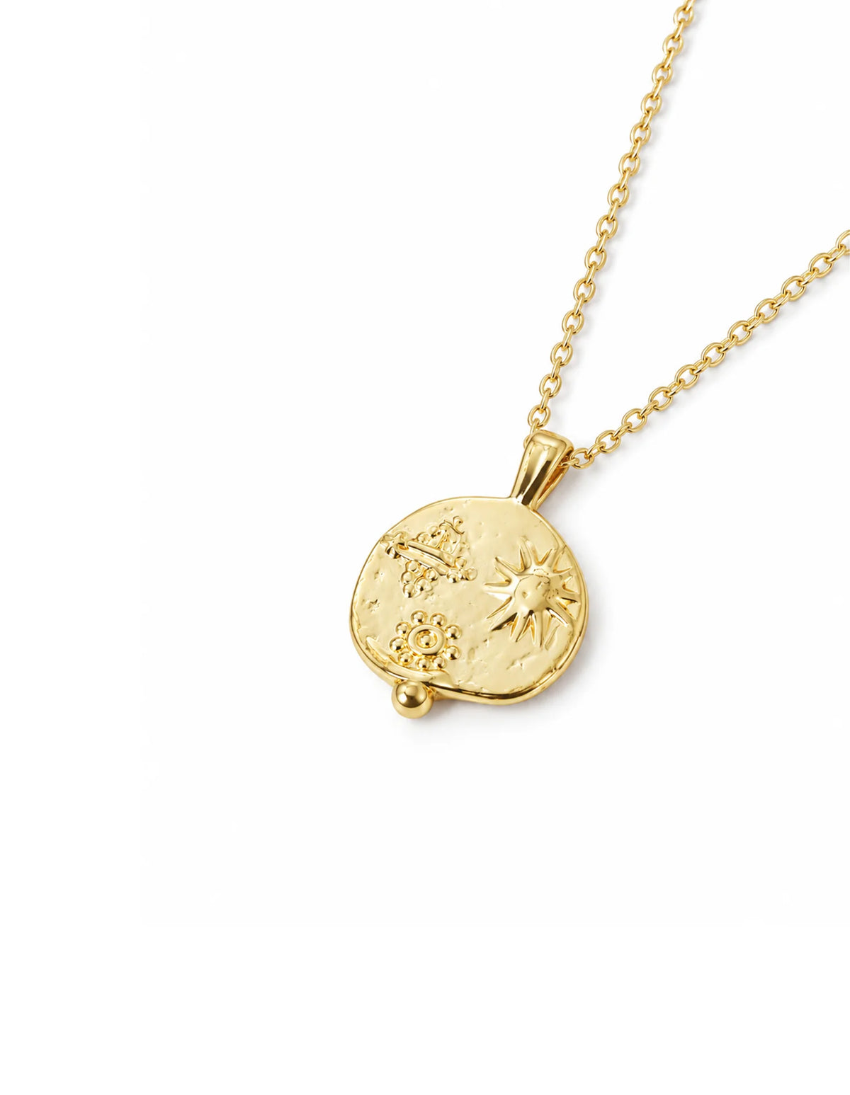 Coin Charm Necklace Gold