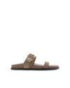 Yasna Slides - Fawn Suede