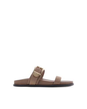 Yasna Slides - Fawn Suede