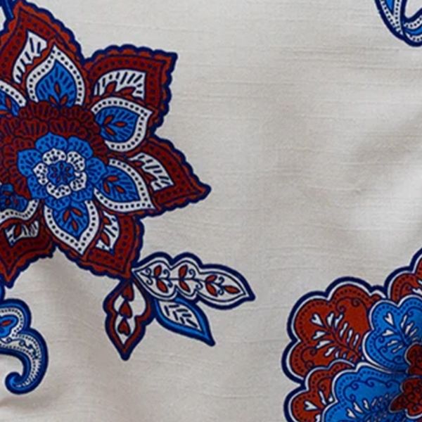 CREAM & BLUE PAISLEY