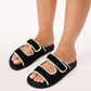Abbot Knit Slides - Black/Cream