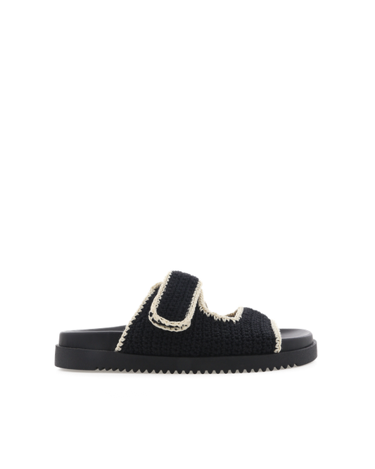 Abbot Knit Slides - Black/Cream