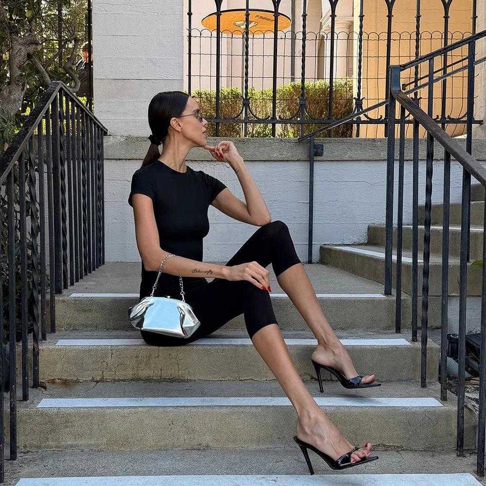 Tally Clutch Metallic Silver