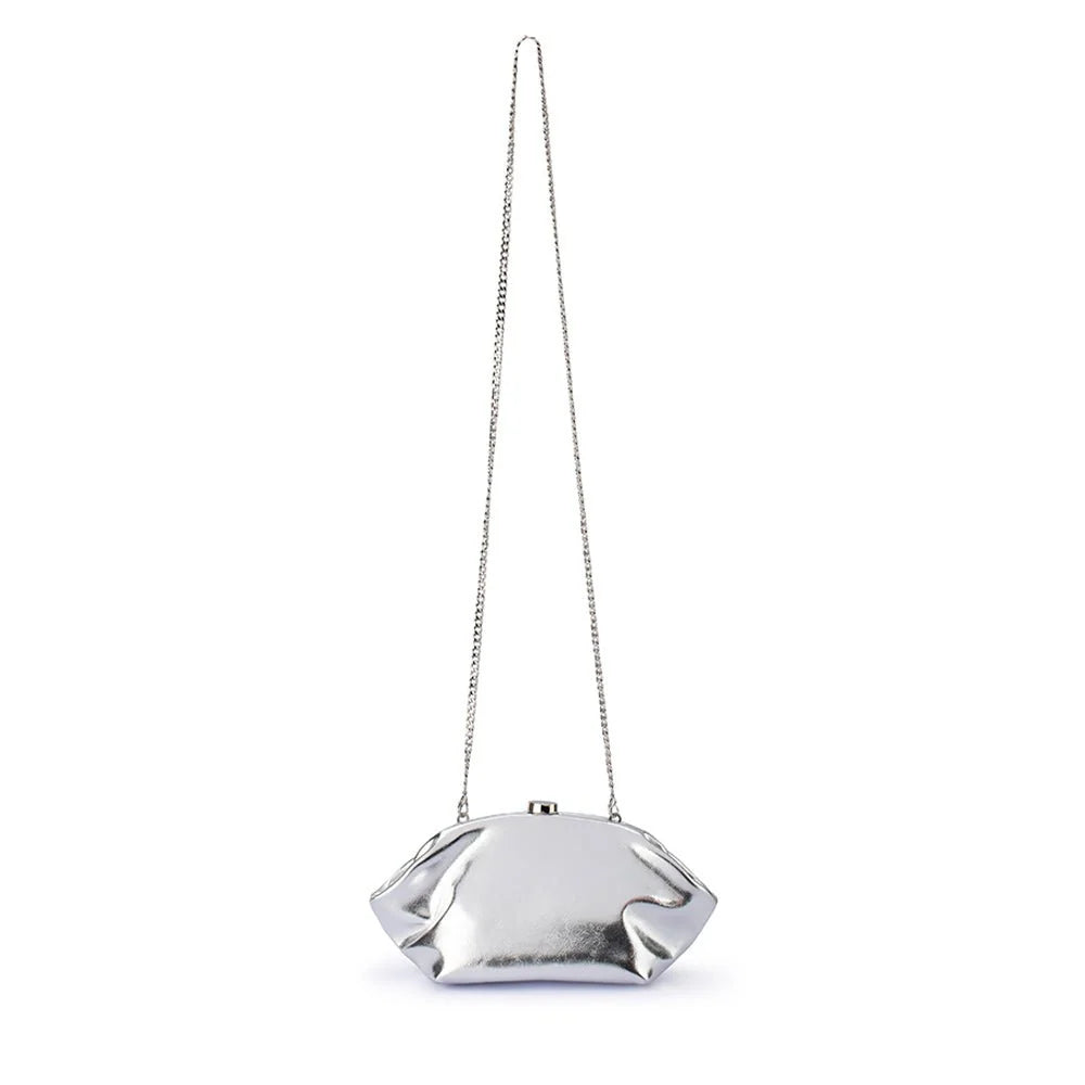 Tally Clutch Metallic Silver