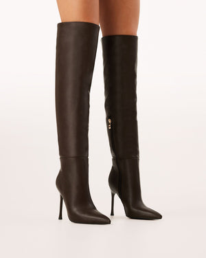 Rosella Knee-high Boots - Dark Chocolate Brown