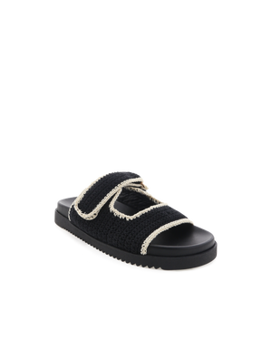 Abbot Knit Slides - Black/Cream
