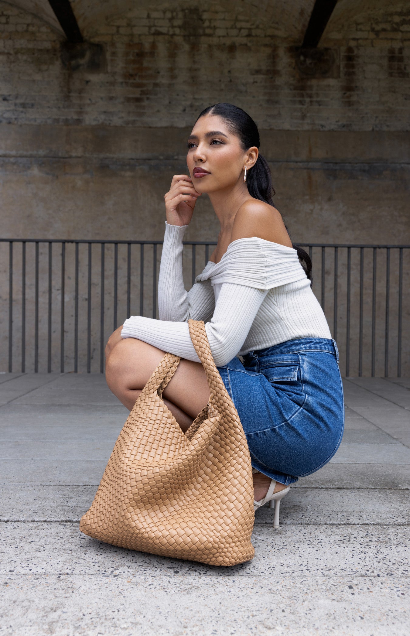 Andrea Hobo Bag - Caramel Faux Leather