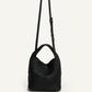 Angie Handle Bag - Black Woven Leather