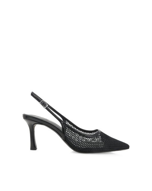 Xahia Heels - Black Net Mesh