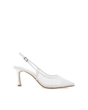 Xahia Heels - White Net Mesh