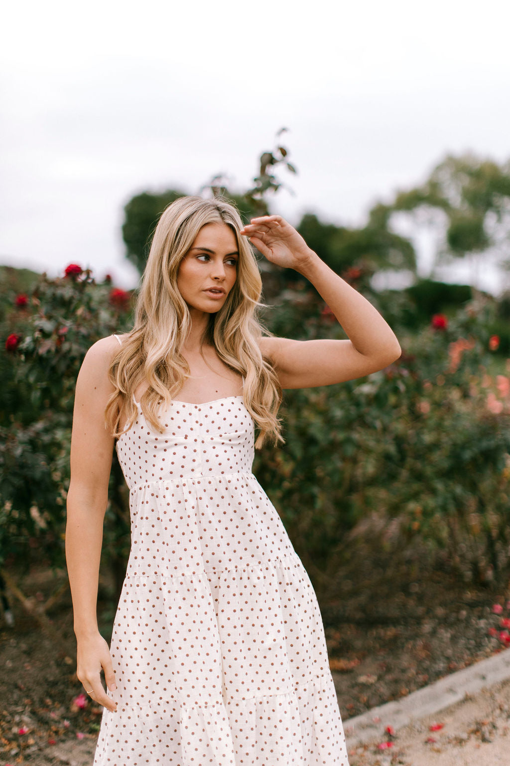 Cream spot outlet dress