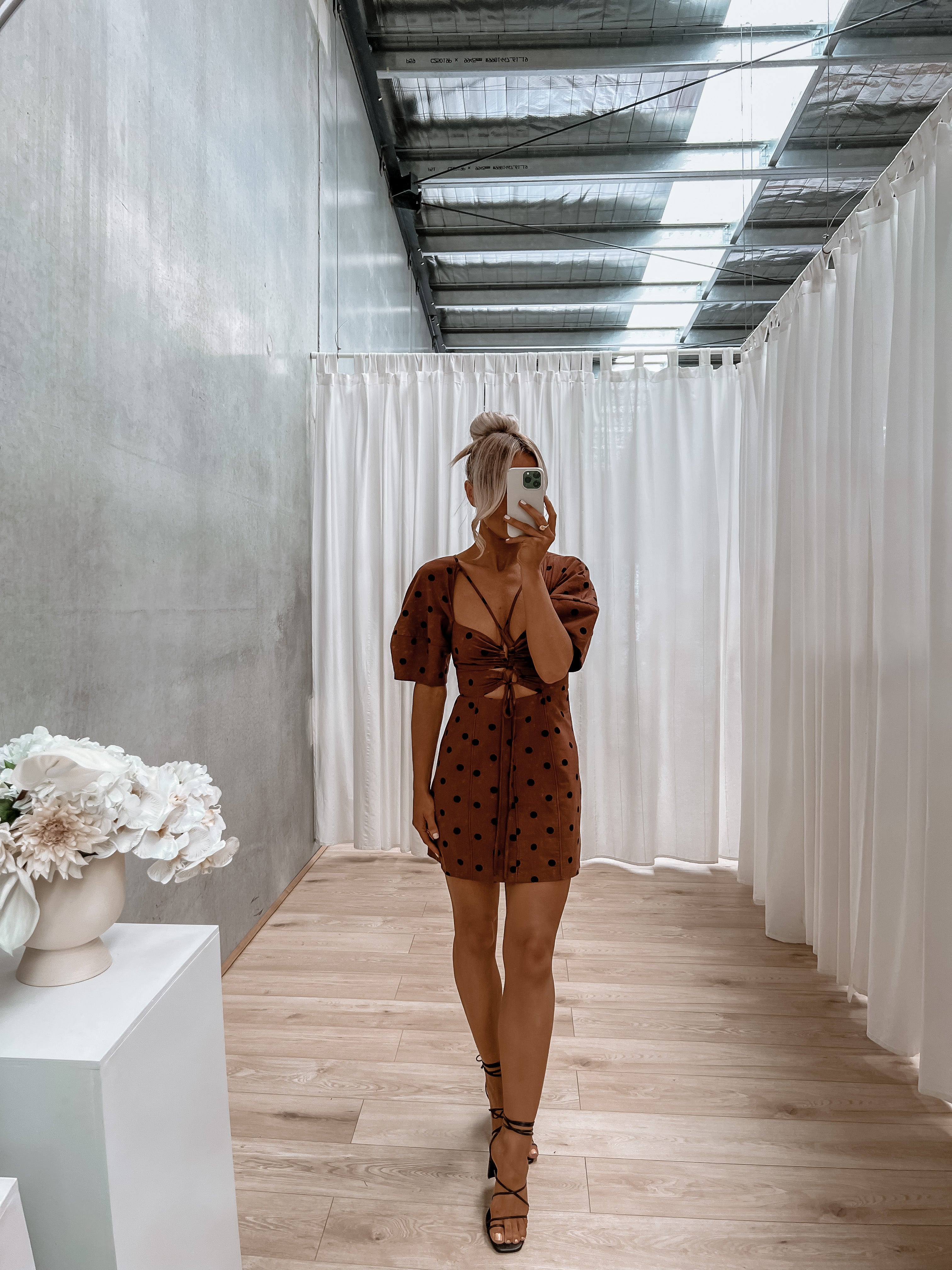 Nikayla Dress Chocolate Polka Dot
