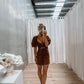 Nikayla Dress - Choc/Black Dot