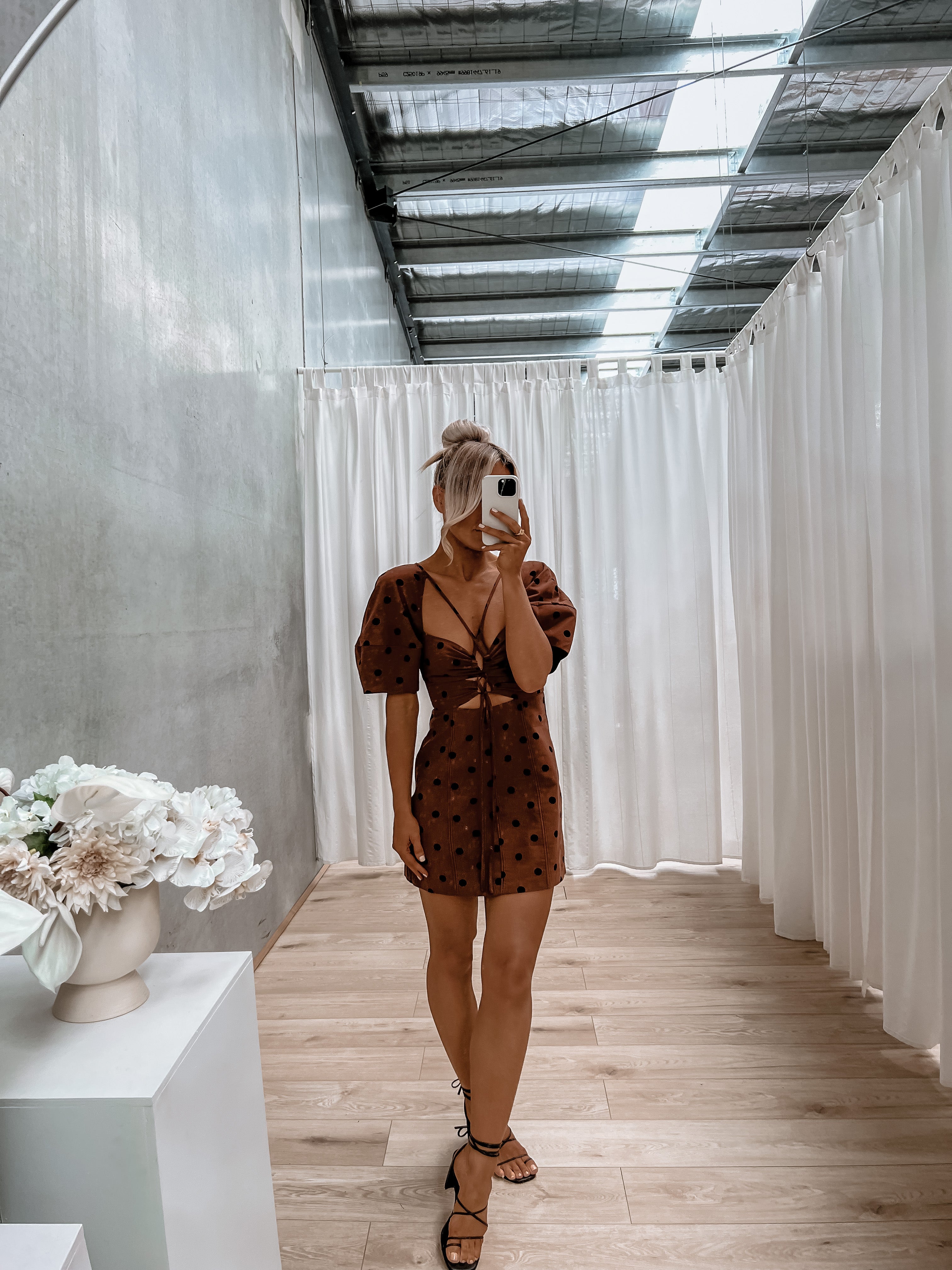 Nikayla Dress Chocolate Polka Dot