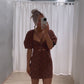 Nikayla Dress - Choc/Black Dot