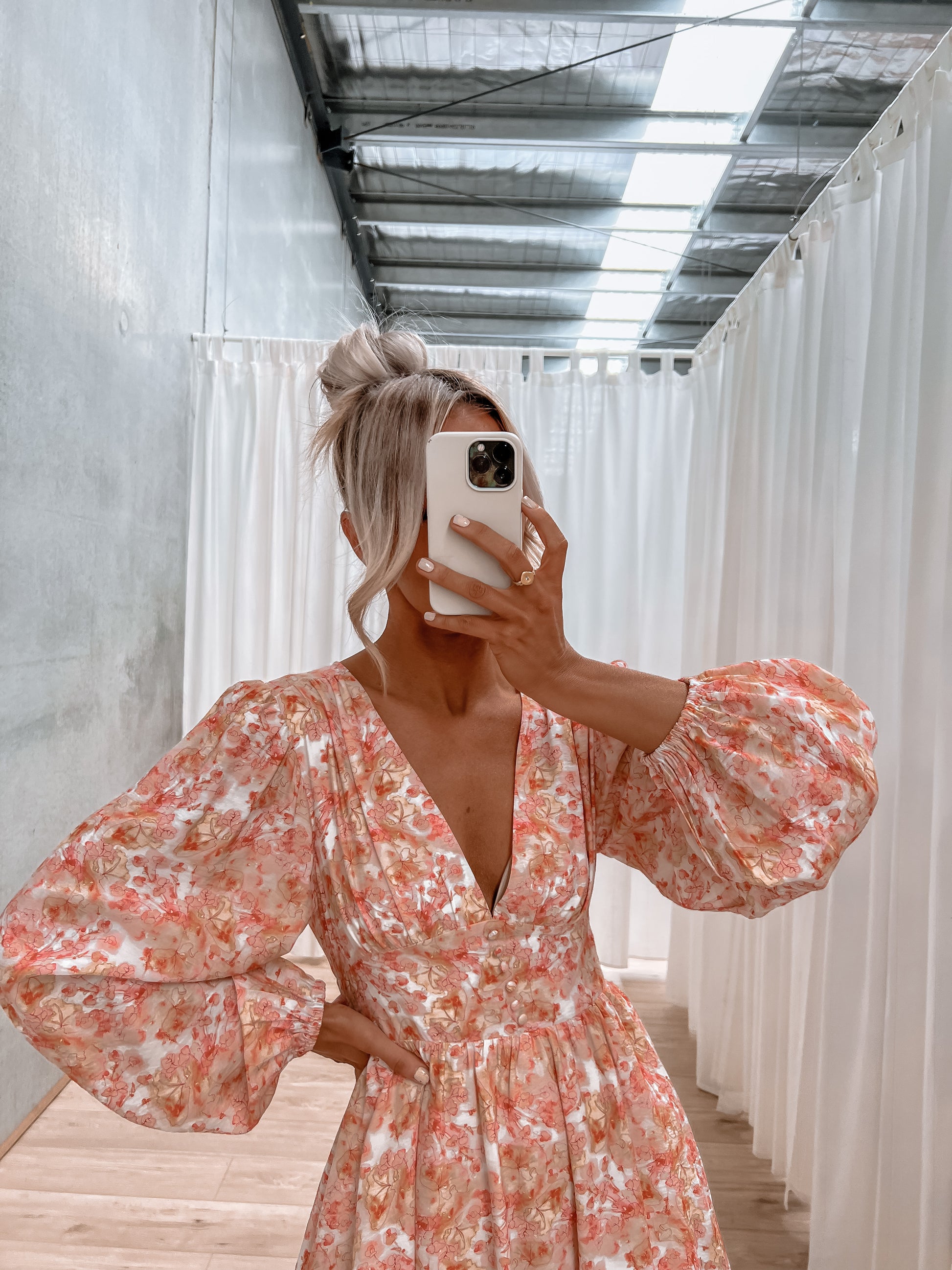 Wilber Dress - Pink/Peach Floral – Mirror Mirror Boutique