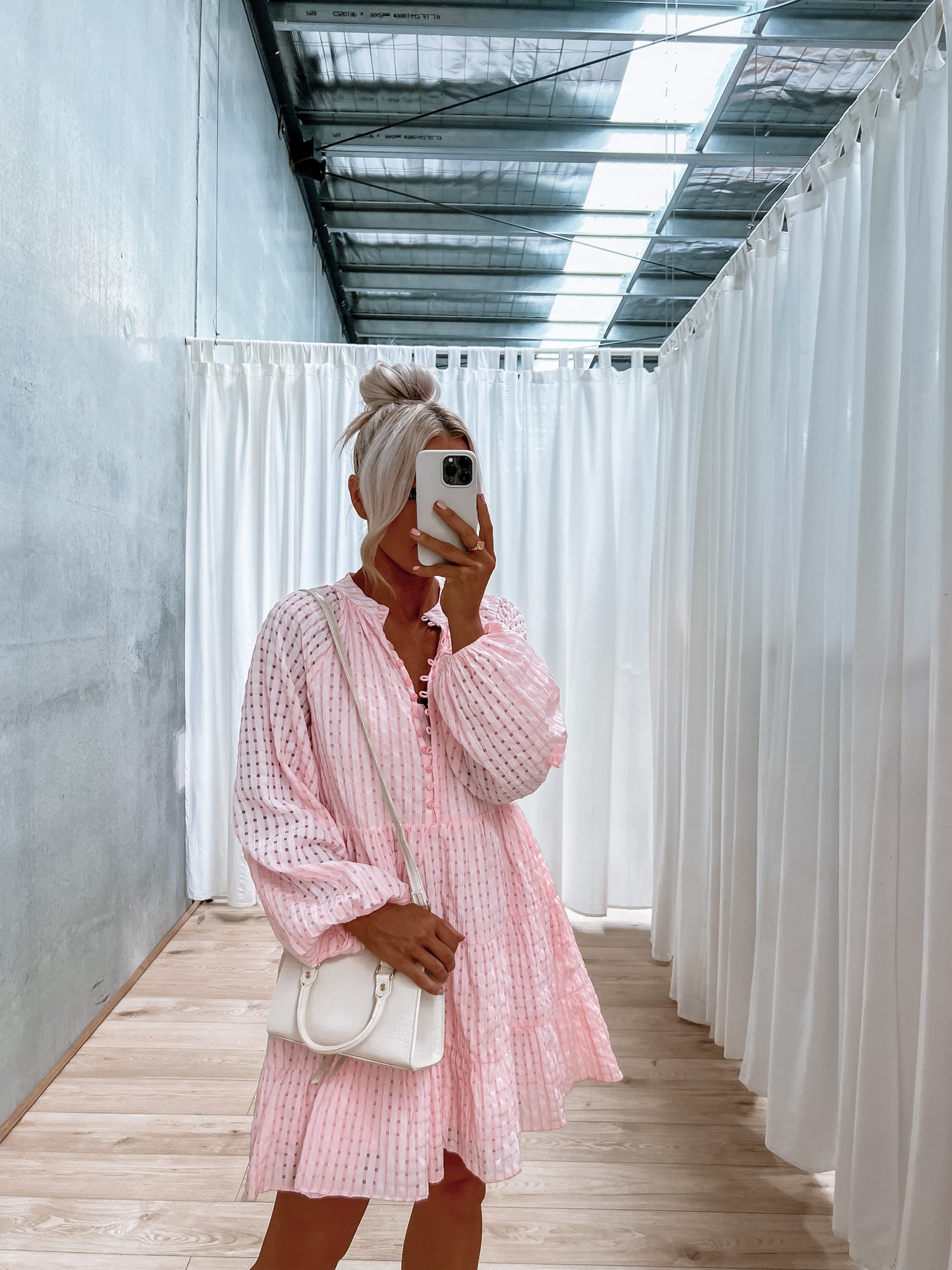 Pearla Dress - Pink/White Check