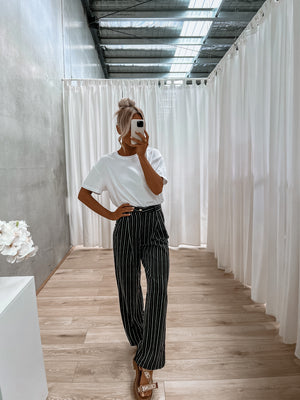 Planca Pant - Black/White Stripe