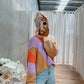 Seattle Knit - Lilac/Orange Stripe