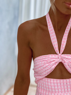 Tameeka Dress - Pink/White
