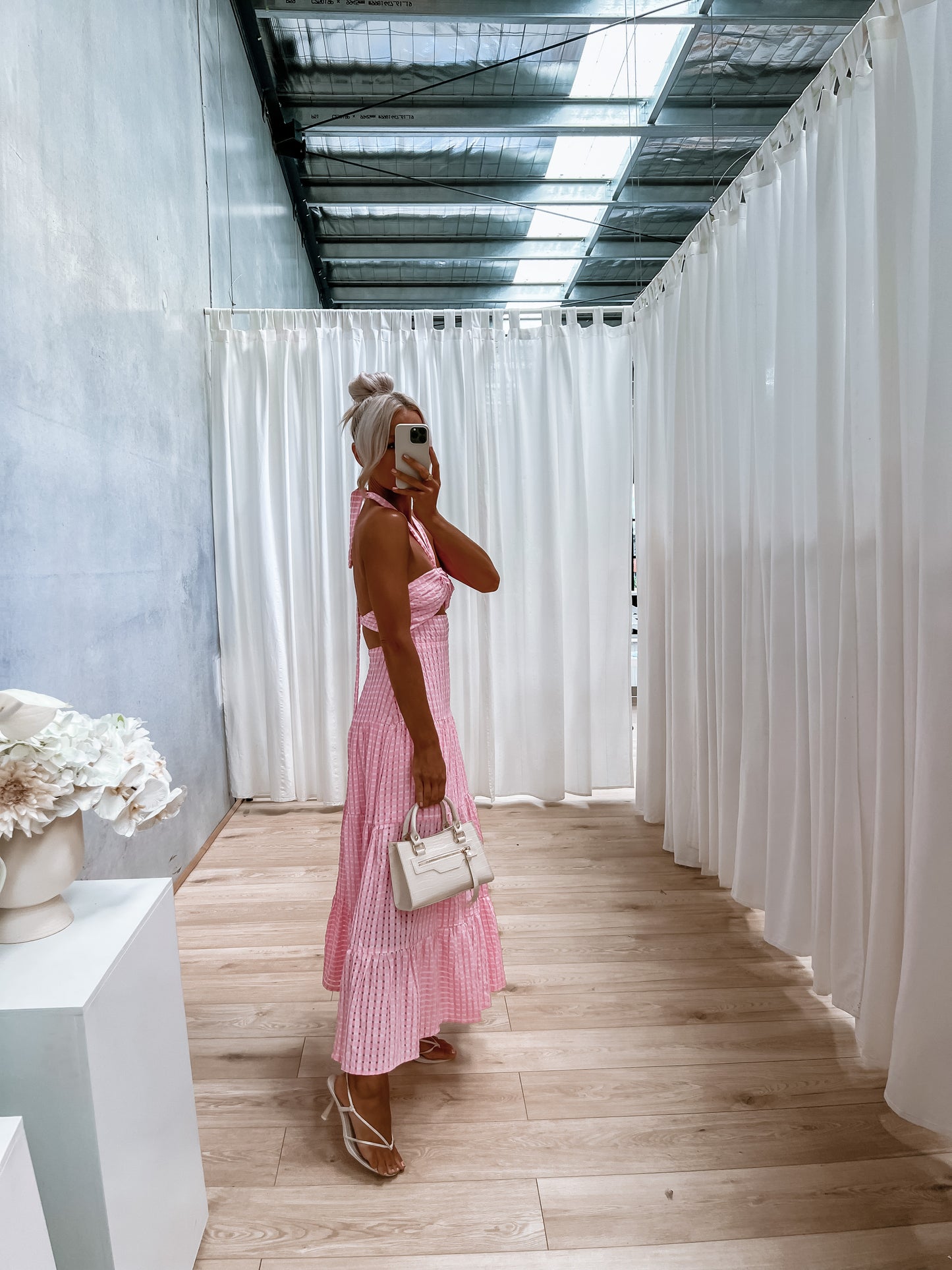 Tameeka Dress - Pink/White